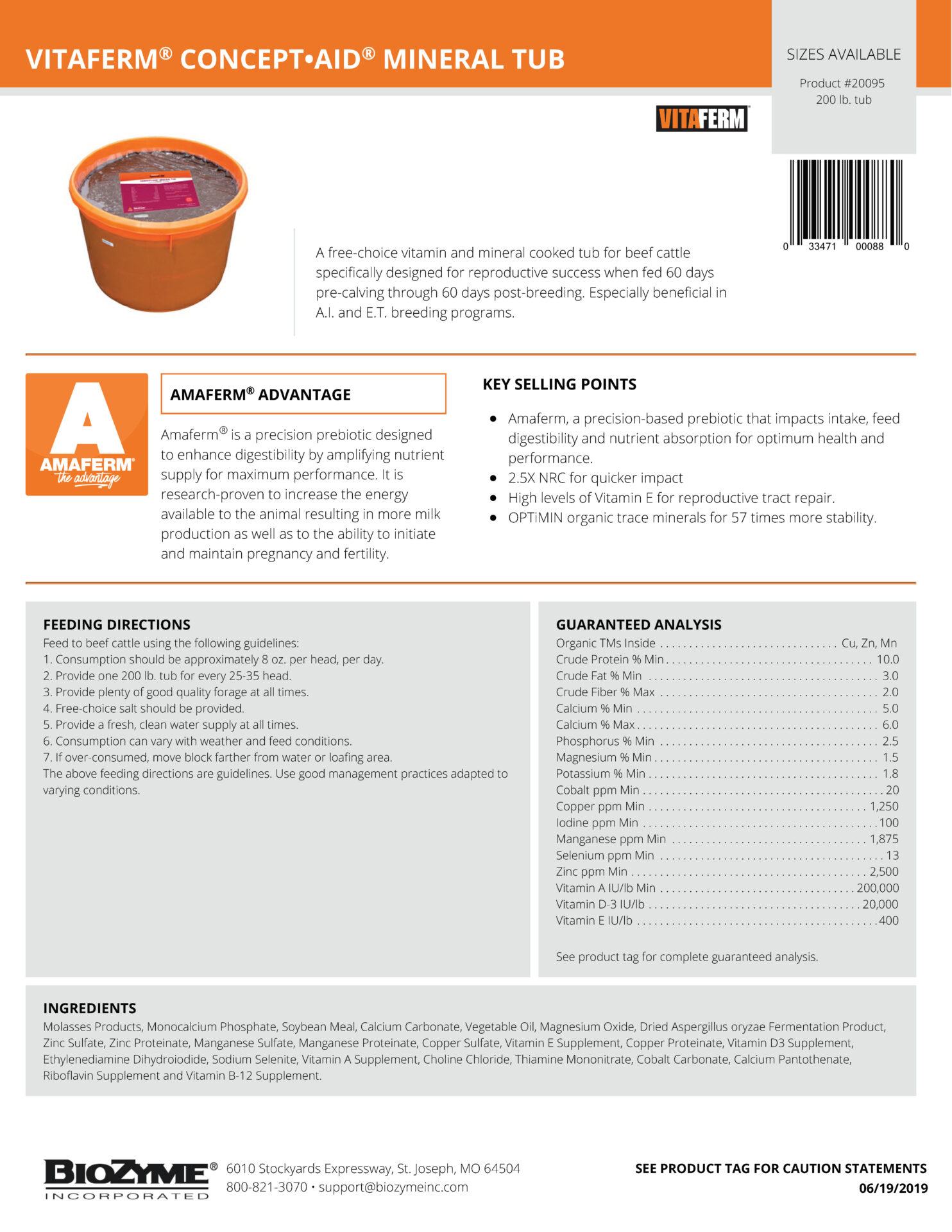 Cattle VitaFerm® Concept•Aid® Mineral Tub CFC Farm & Home