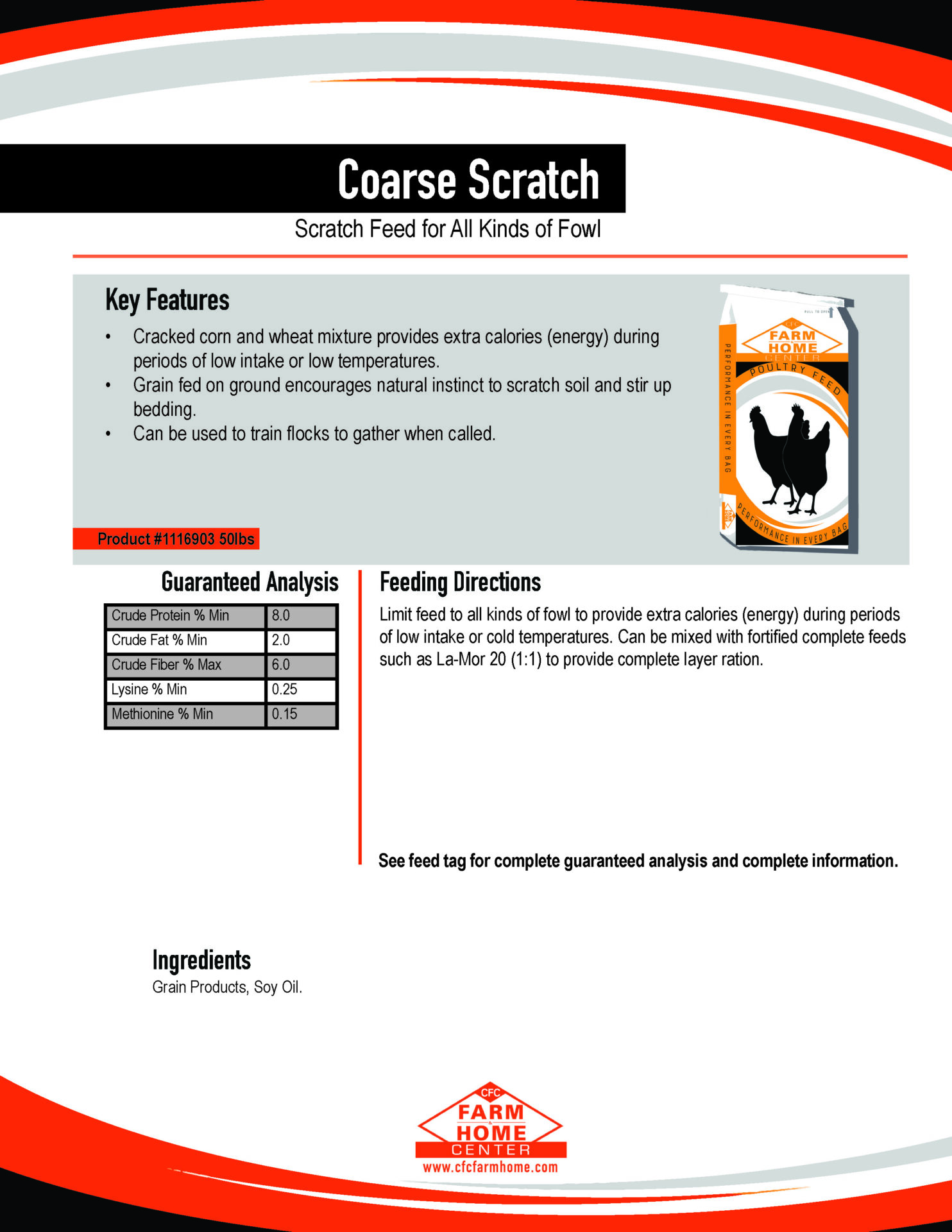 coarse scratch feed spec sheet
